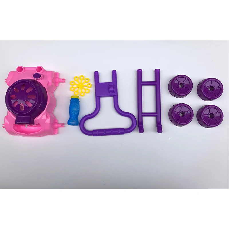 Amazon hot sale electronic bubble machine lawn mower toy push mechanism to produce bubble