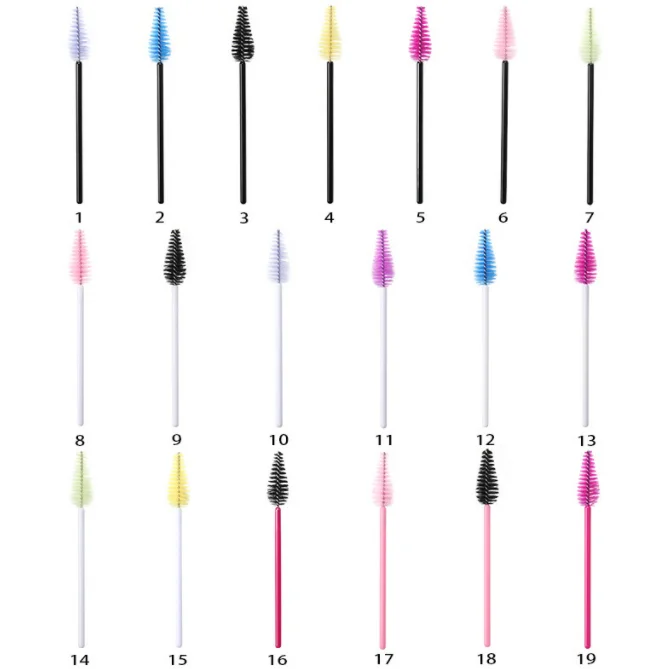 Hot sales 25pcs/pack nylon disposable pear shape mascara wand brush teardrop eyelash cleaning brush lash spoolies cosmetic brush