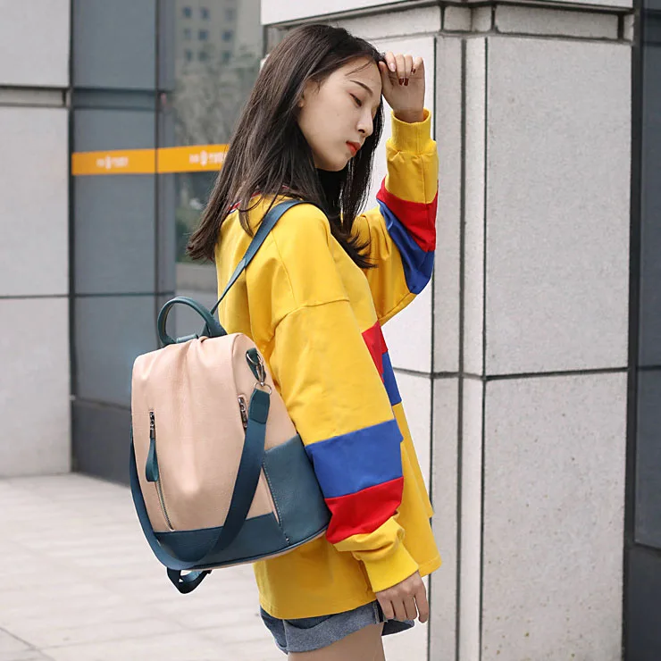 Young Style Backpacks Female Leather Backpack Korean Fashion Backpack