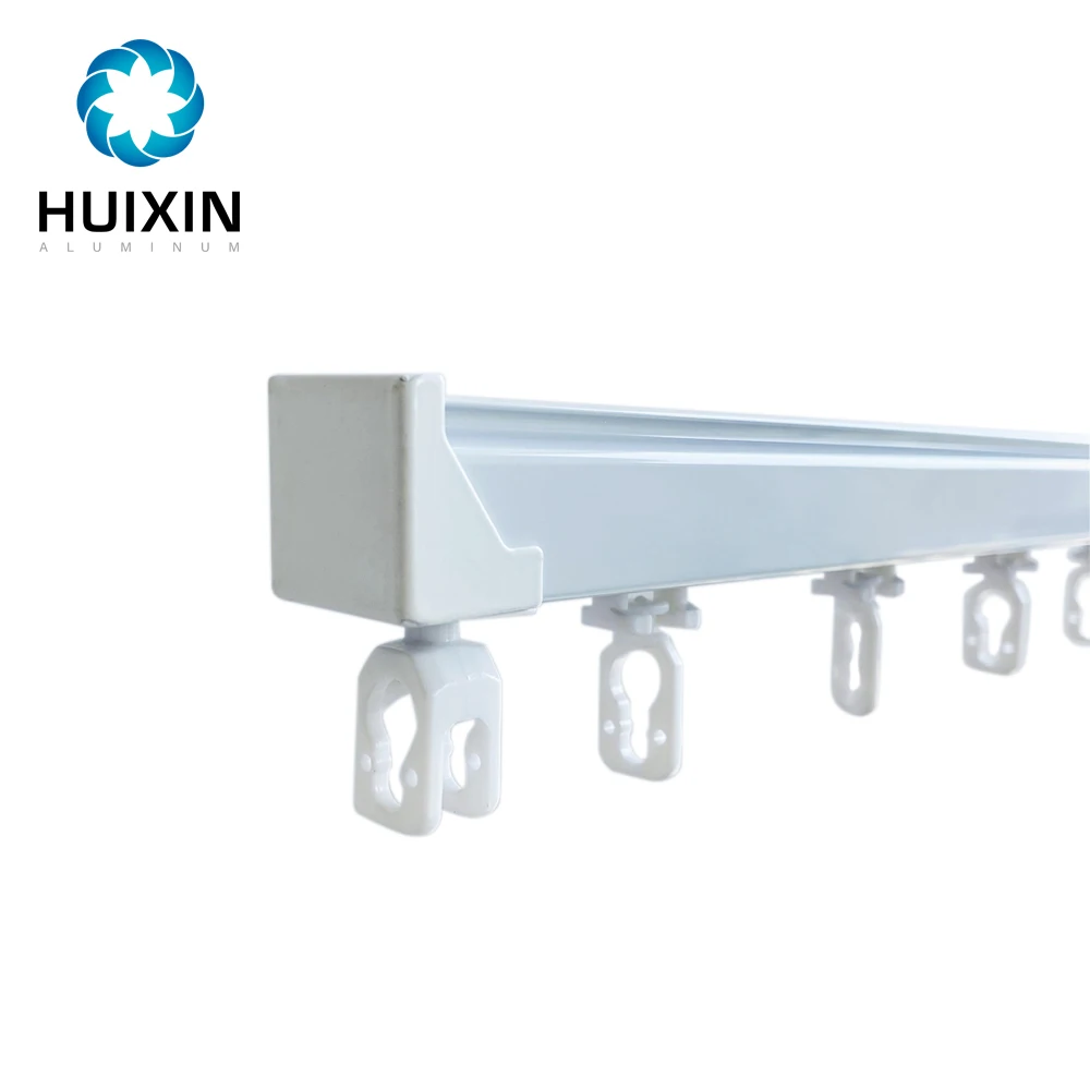 Aluminum Curtain Track for Window Decorative White Aluminum Metal Curtain Rods And Rails