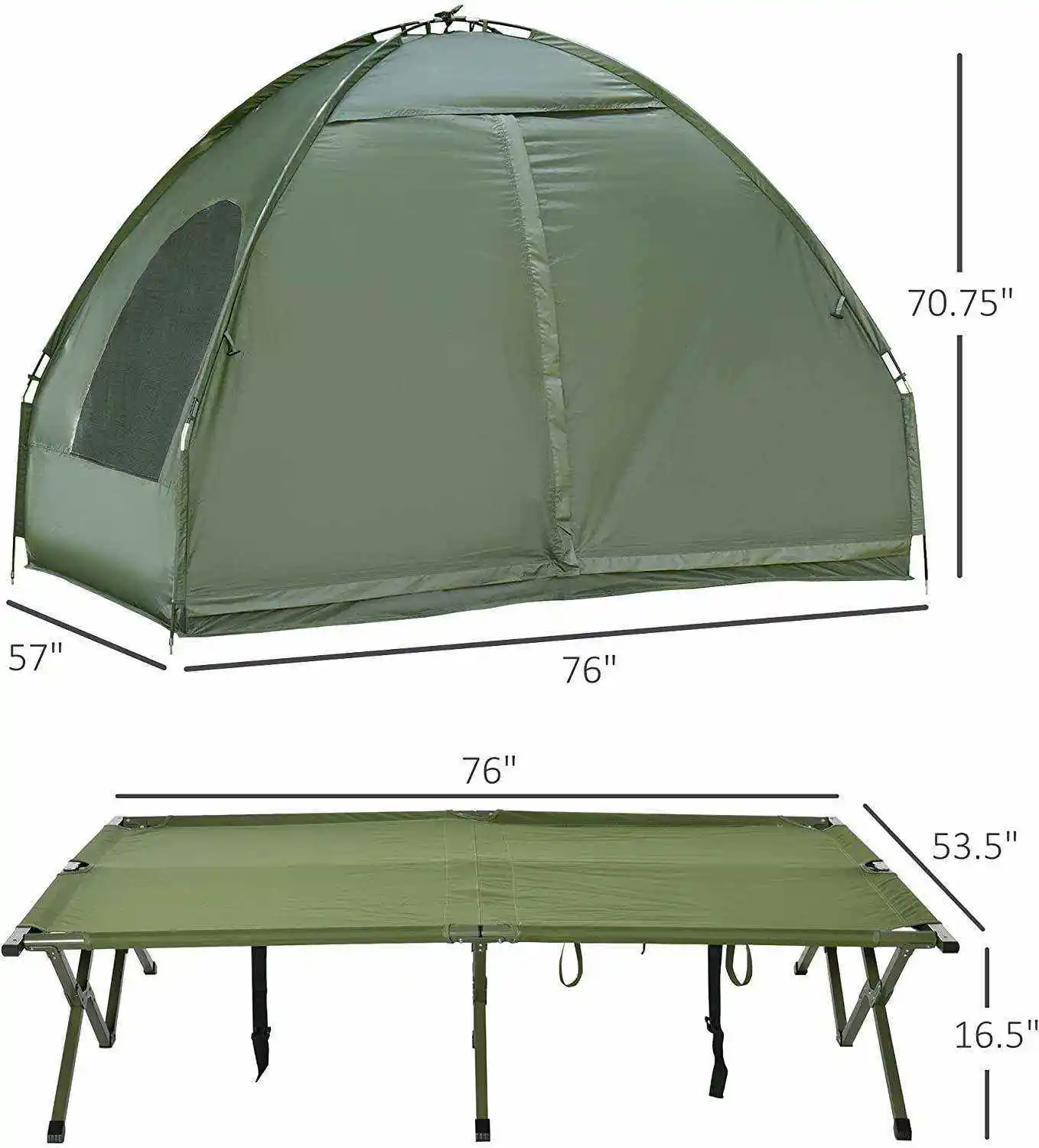 2 Person Portable Camping Bed Foldable Outdoor Elevated Camping Bed Tent Cot Tent Camping Tent With Bed