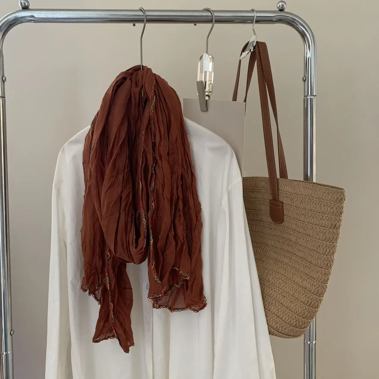 Wholesale 2024 Custom Woman Cotton Hijab Scarf Linen Shawls Printed Cotton Scarves For Women Viscose Scarves