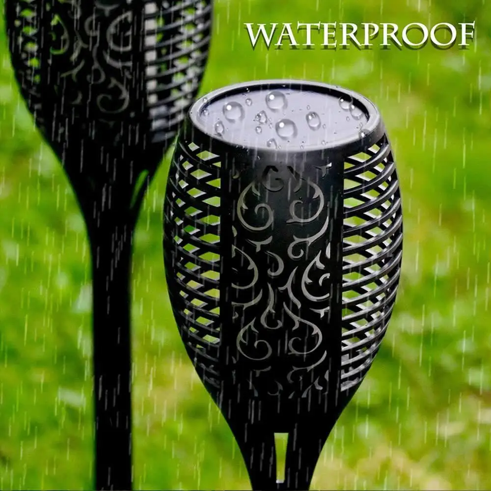 
grape 96 leds Ip65 Garden Lamps Outdoor Solar Recharge Torch Light Landscape Led Flame Light 