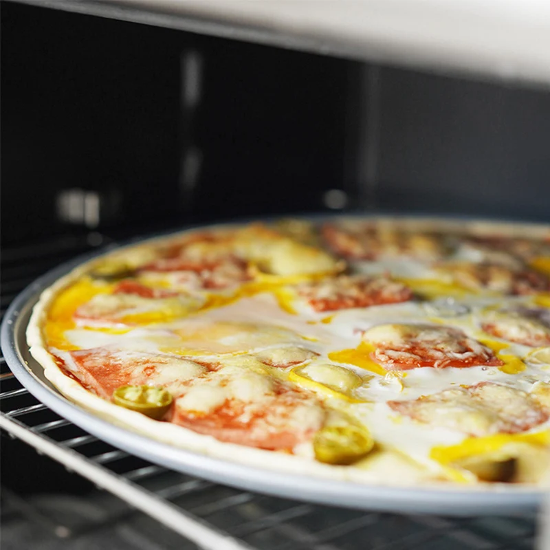 14.5 inch Carbon steel perforated pizza pan baking tray nonstick round pizza pan with holes