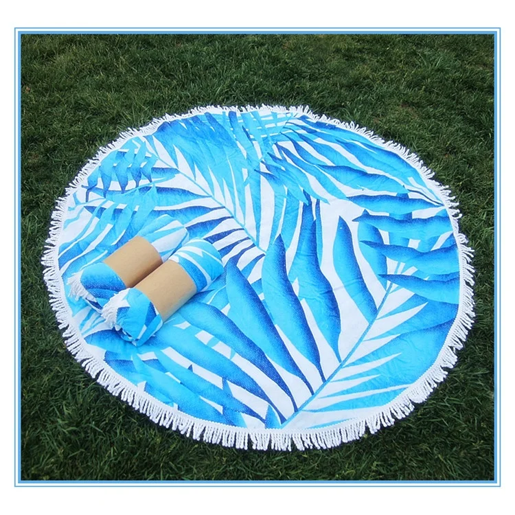 Summer Hot Selling Outdoor 150*150 Round Beach Towel Custom Logo 100% Polyester Circle Beach Towel