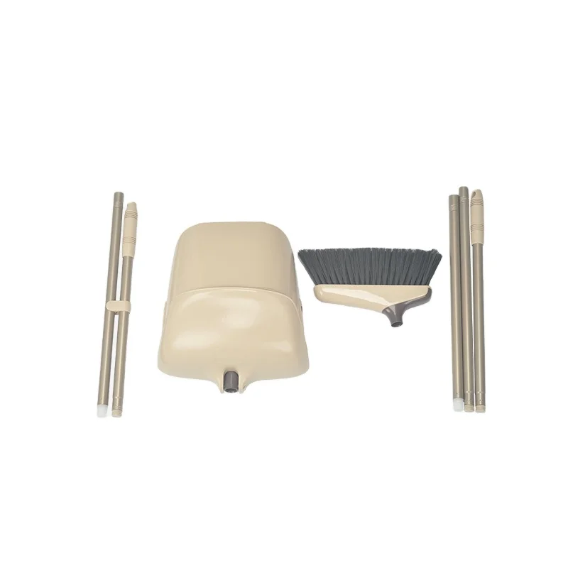 VIPaoclean Office Broom and Upright Stand Dustpan Long Handle Folding Rotatable Dust Broom