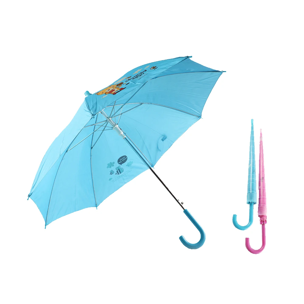 Качественная поставка прочный 8 ребер индивидуальный милый Принт детский крючок ручка прямой дождливый зонтик