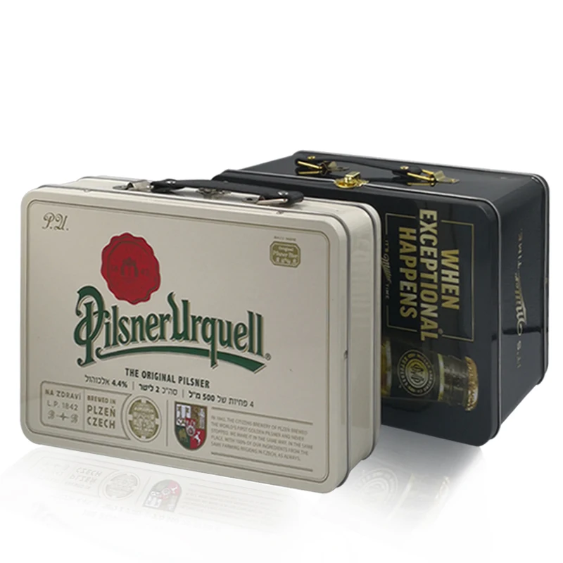 China High Quality Promotional gift metal food  container with handle and lock for children lunch tin boxes