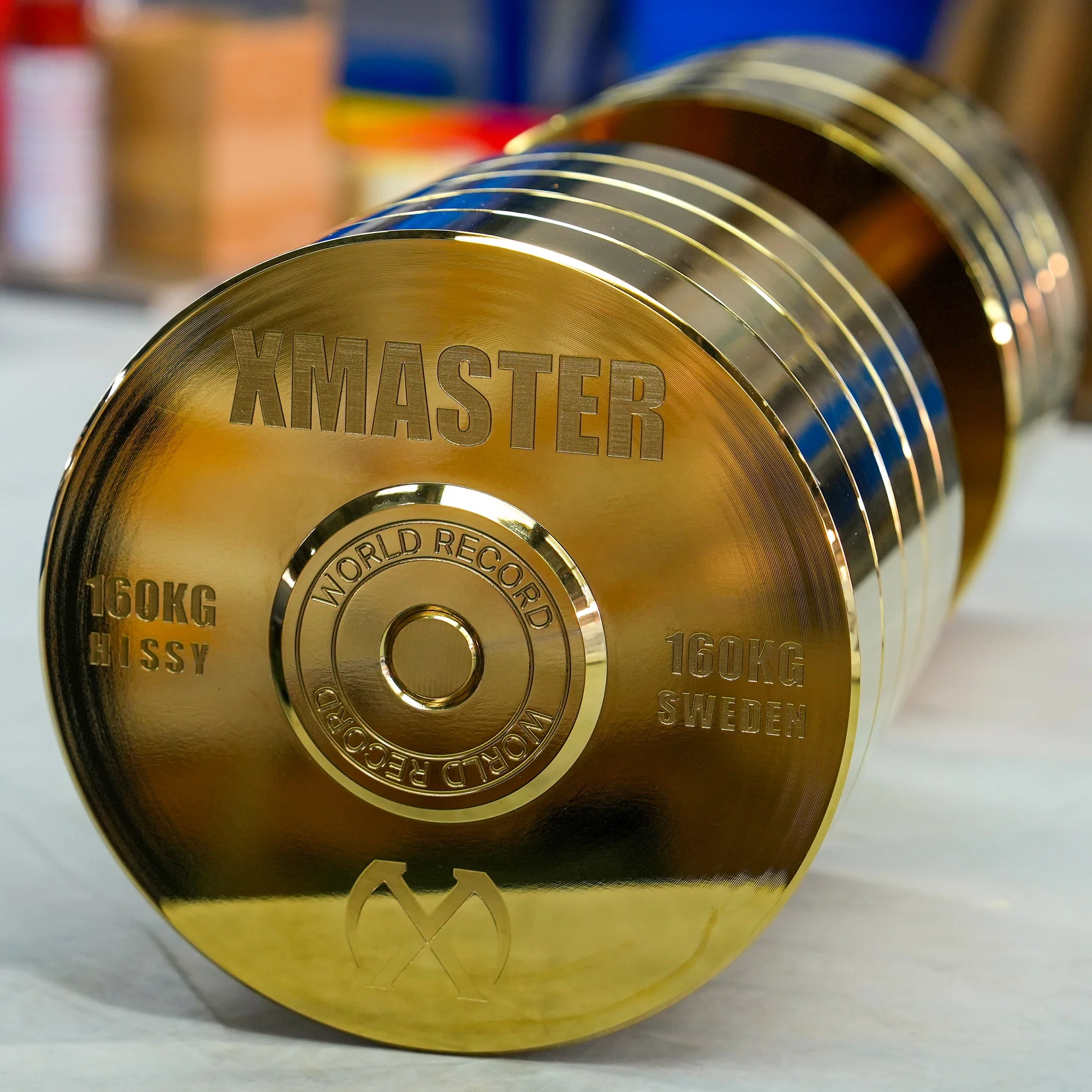 Customized  Golden Chrome Steel Dumbbells for GYM