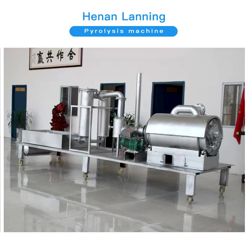 Lanning 1-3 tons mini type integrated scrap cables and aluminium-plastic wastes reycling pyrolysis plant to fuel and metal