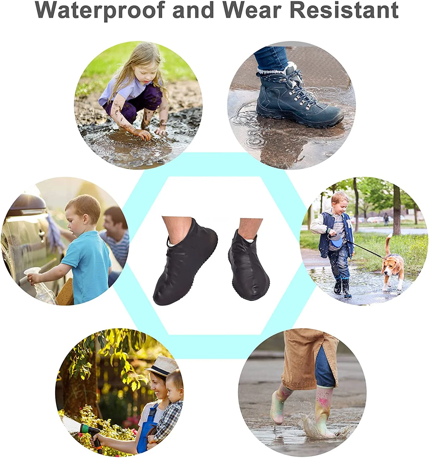 Waterproof  Non Slip Reusable travel shoe cover plastic shoe covers