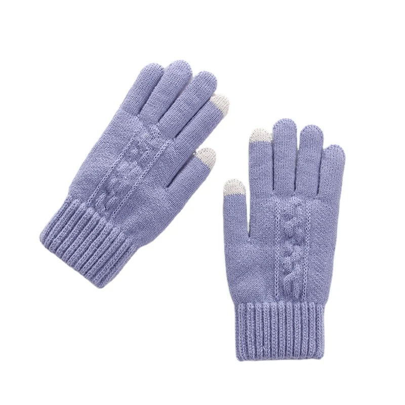 Wool Mitten Women Autumn And Winter Plush Warm Mitten Touch Screen Cashmere Mitten For Driving In Winter