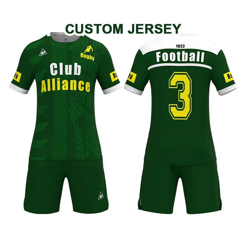 Rugby Soccer Sportswear Cotton Sublimation Tee Shirt camisetas de Custom Cheap Men Rugby Jersey Shirt Rugby Tracksuit short