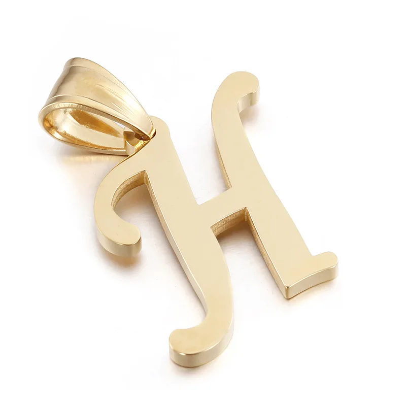 Kalen Stainless Steel 26 Letter Alphabet 18K Gold Plated Jewelry Only Pendant