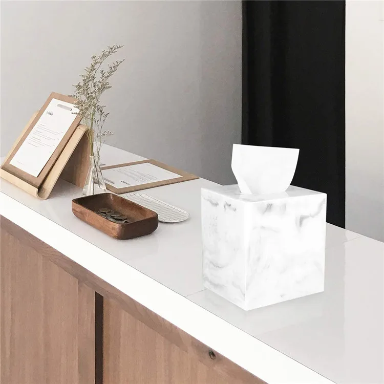 Bathroom Accessory Polyresin Tissue Holder Box Cover Bathroom Organizer With customized LOGO