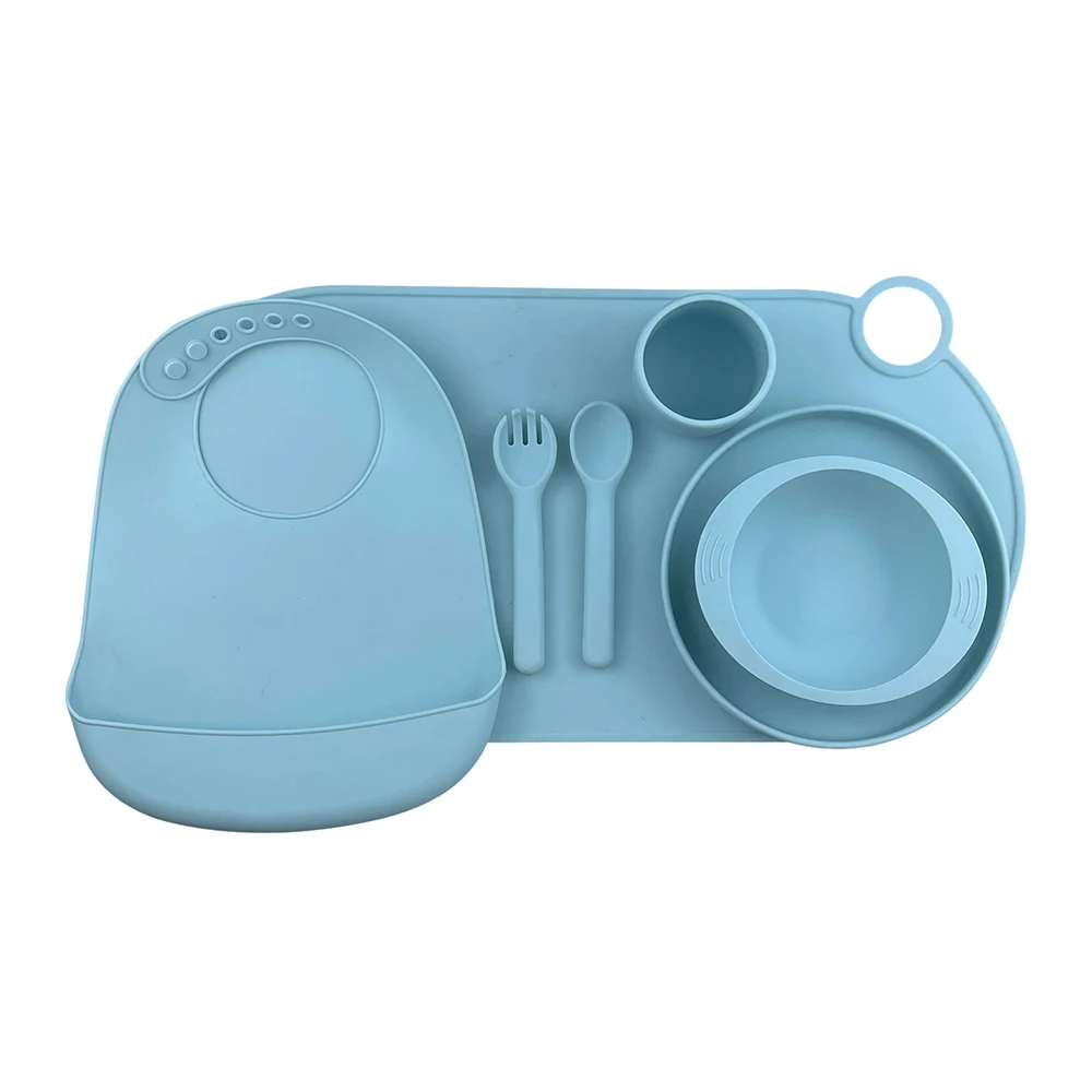 Factory Manufacture Competitive Price Heat Resistant BPA Free Food Grade Silicone Baby Feeding Tableware Set Supplies