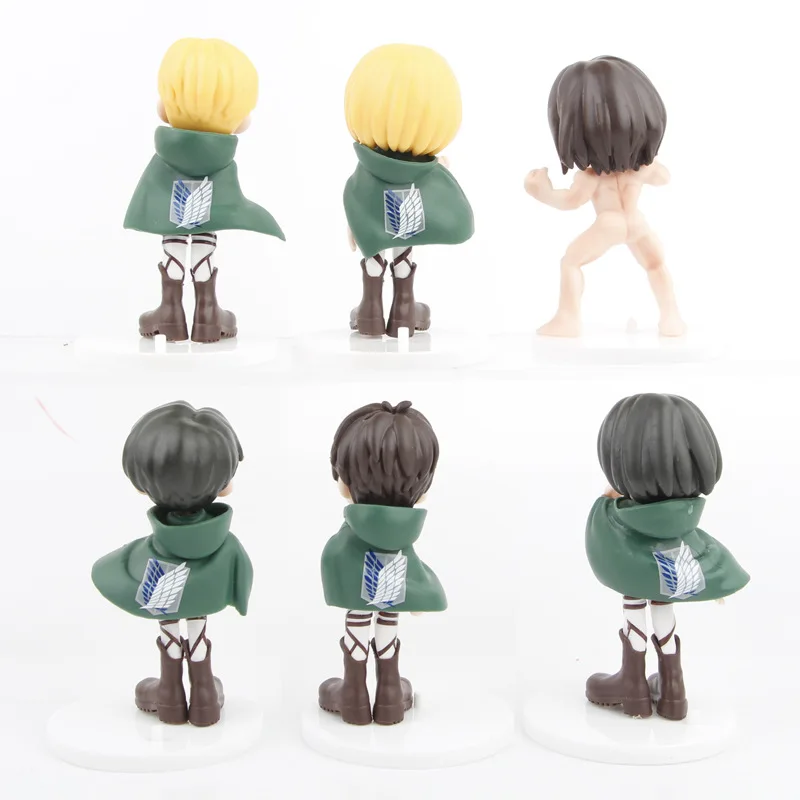 Wholesale Cartoon 6 PCS Attack on Titan Action Figure Set