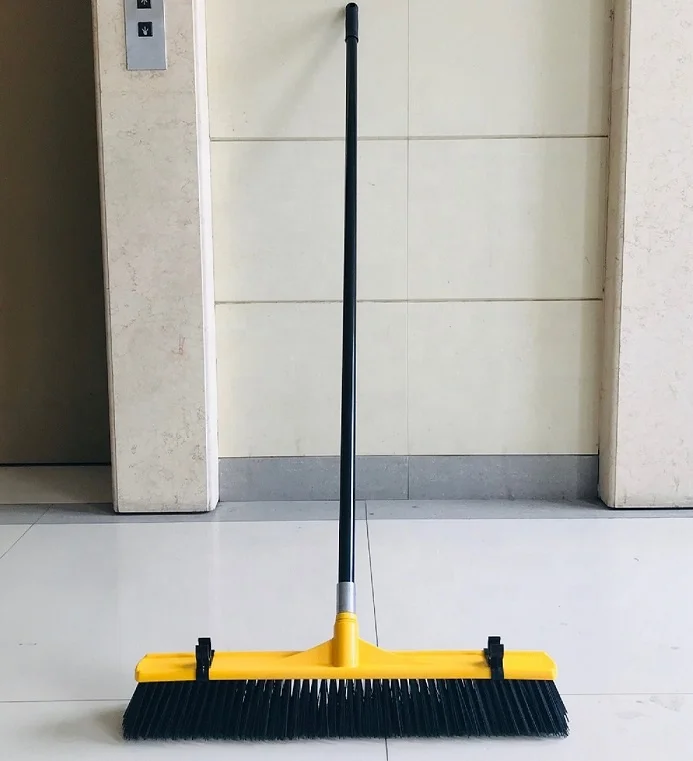Промышленная сверхмощная пластиковая нажимная метла EcoClean 24 дюйма для помещений и