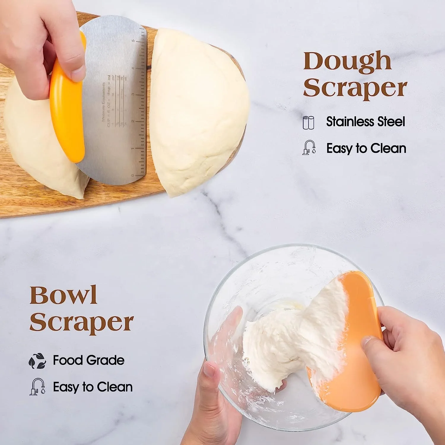 Orange Style Fermentation basket Bread Proofing Basket Set sourdough proofing basket with Bread Sling Danish Whisk Bread Lame