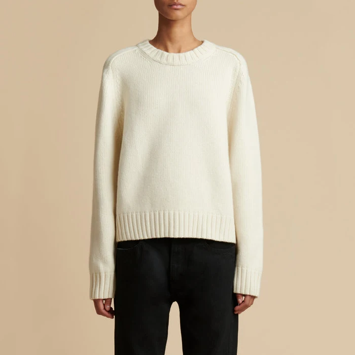 Custom Knitwear manufacturer Cotton Knitted Pullover casual crew neck sweater women cashmere wool knit sweater top for women