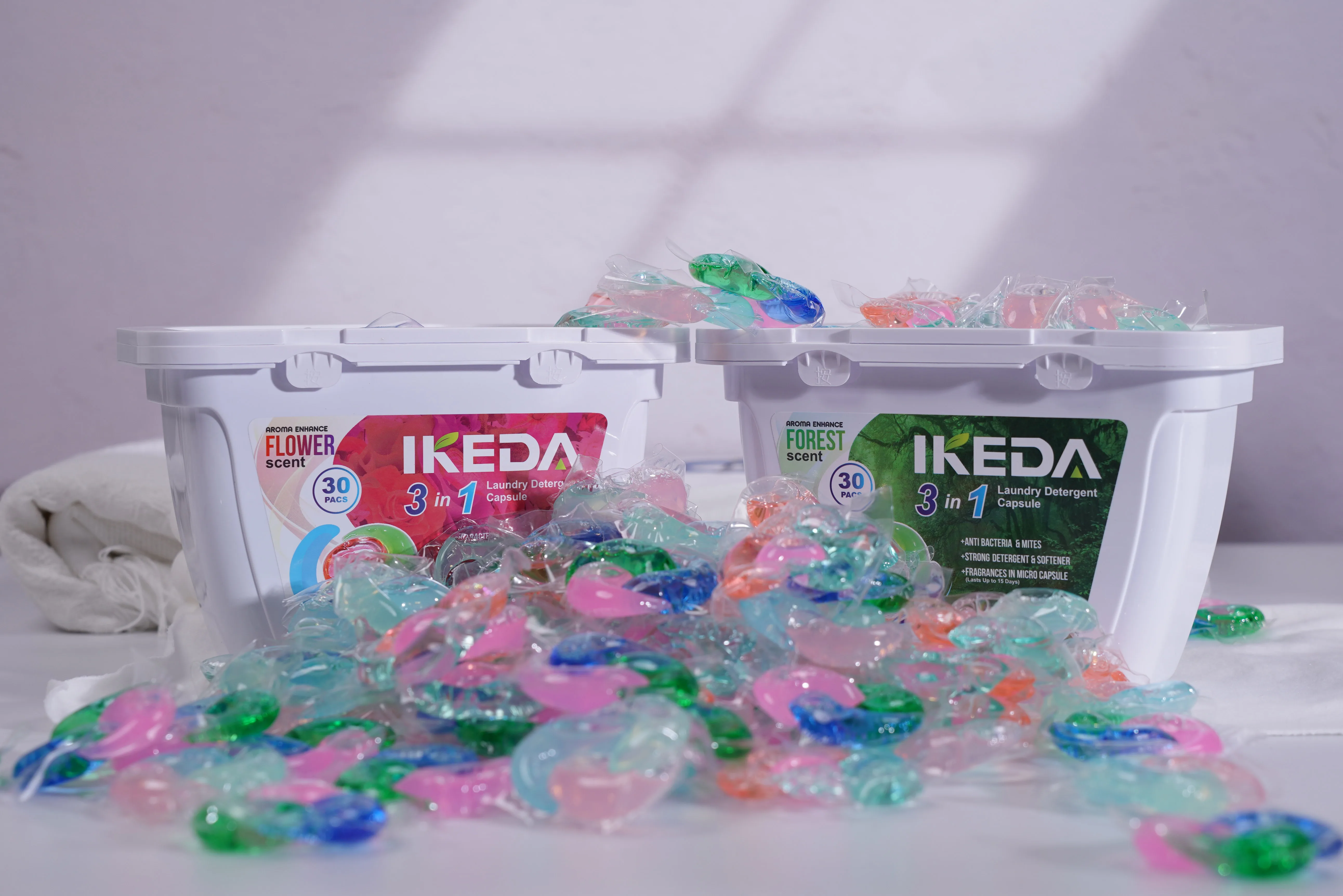 IKEDA Washing powder laundry detergent pods machine yicun laundry detergent capsule biodegradable capsule laundry detergent