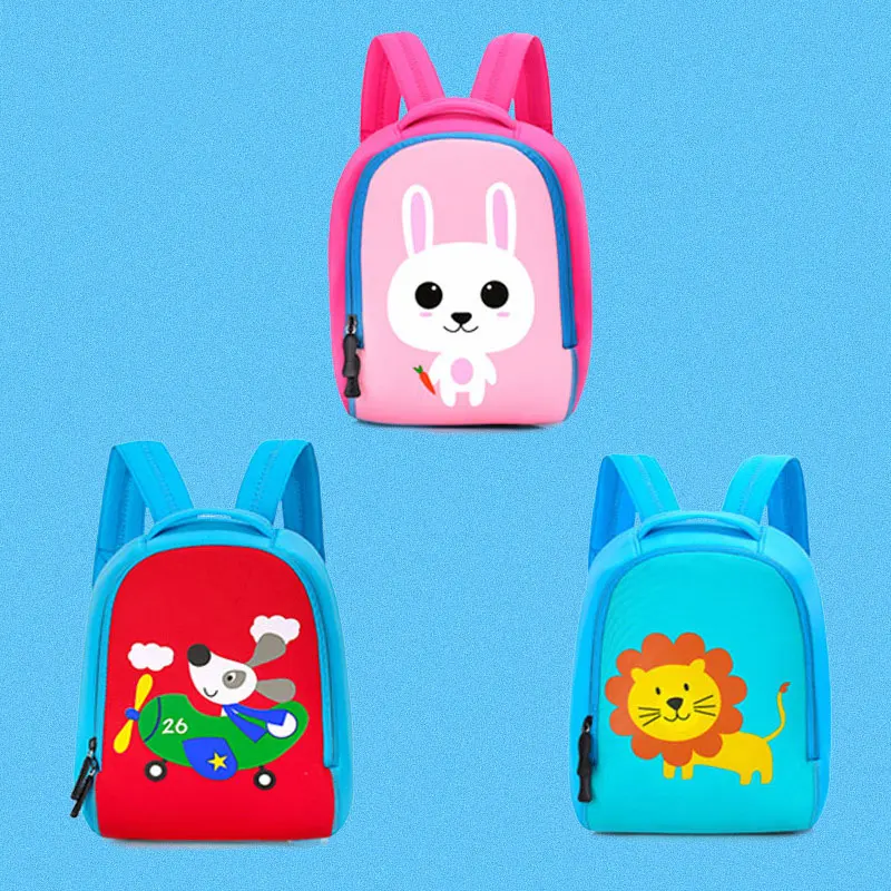 
2019 New Design Waterproof Neoprene 3D Cartoon Kids Backpack School Bag 