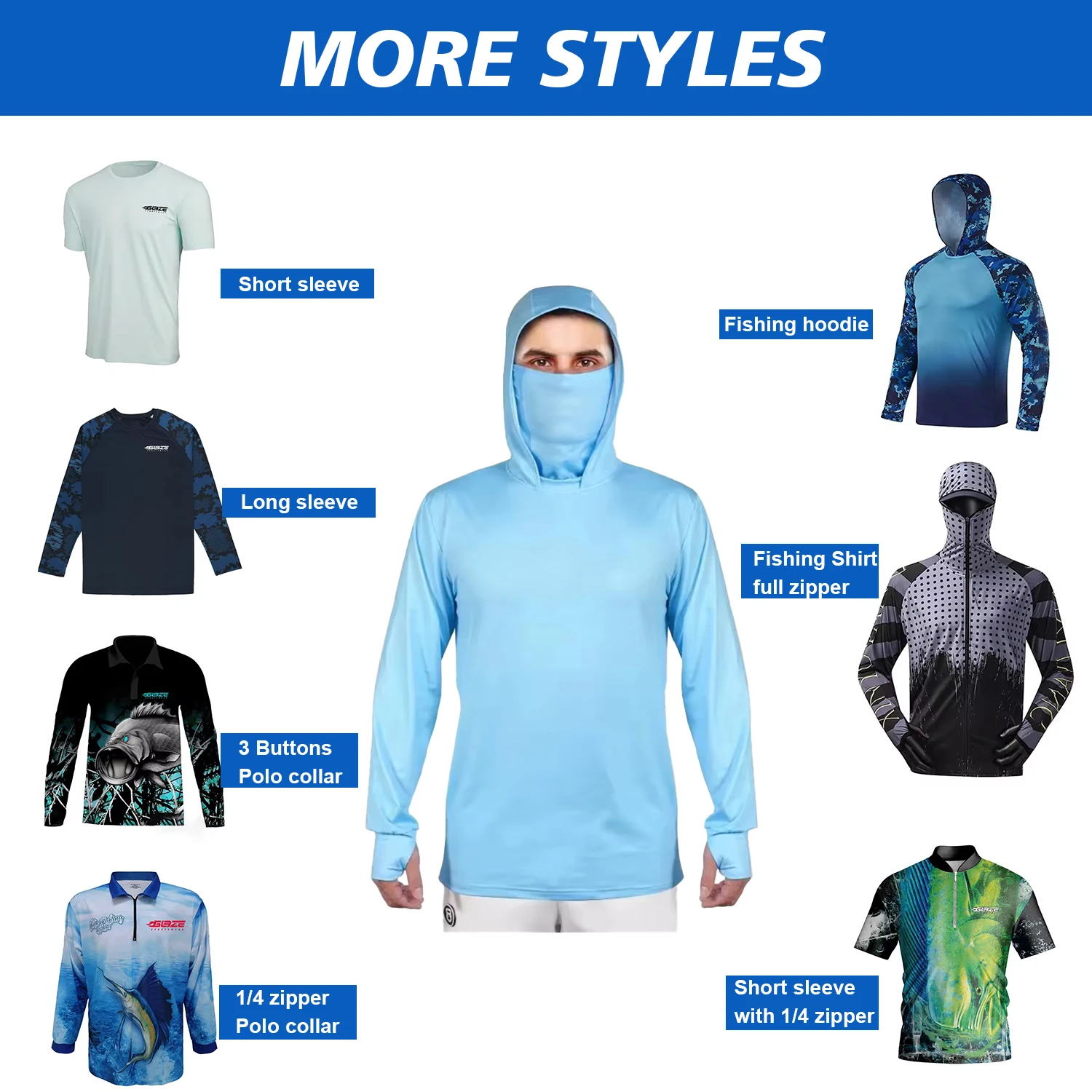 Wholesale Quick Dry Breathable American Fishing Shirts Performance Sublimate Fishing Wear For Sale