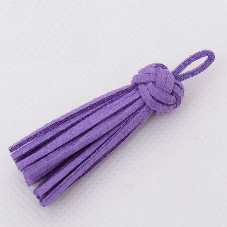 wholesale leather/silk tassel keychain with leather tassel