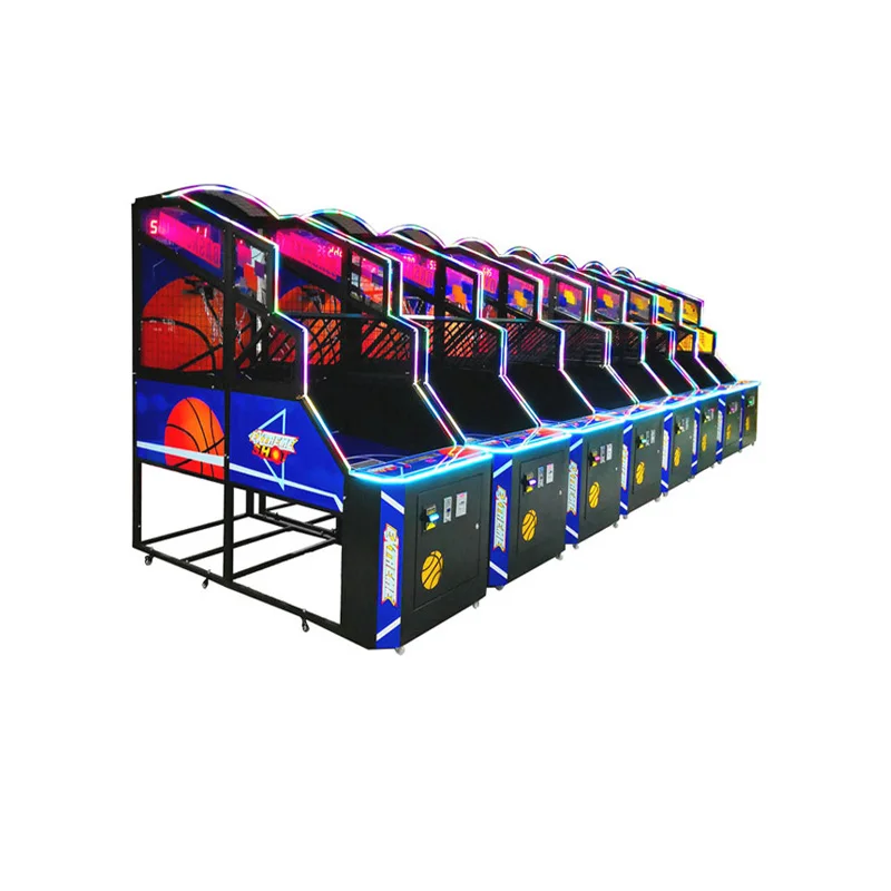 High Quality Indoor Sport Amusement Coin Operated Basketball Moving Arcade Game With Electronic Scoreboard