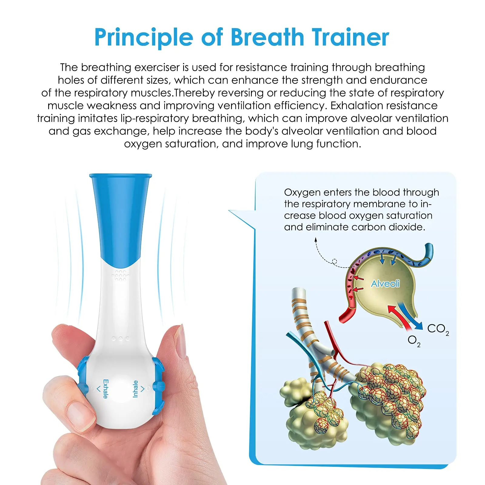 Breath Training Device sport athlete breathing trainer Exerciser Lung capacity health Trainer drug free