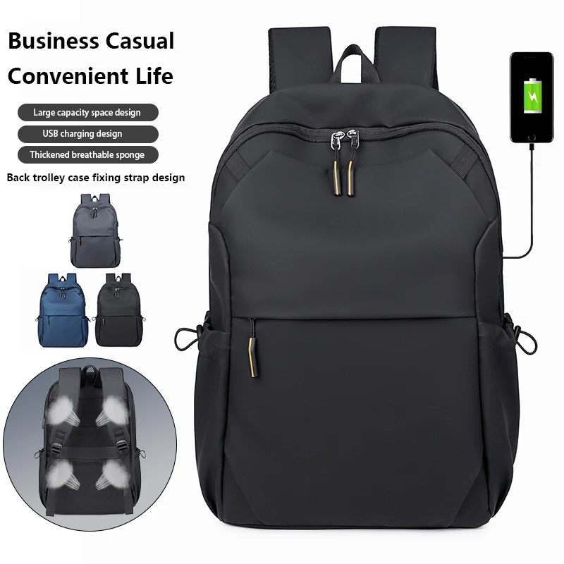 Free sample waterproof leather 15.6 inch Black anti theft other sac a dos casual sports school men laptop bag backpack with USB