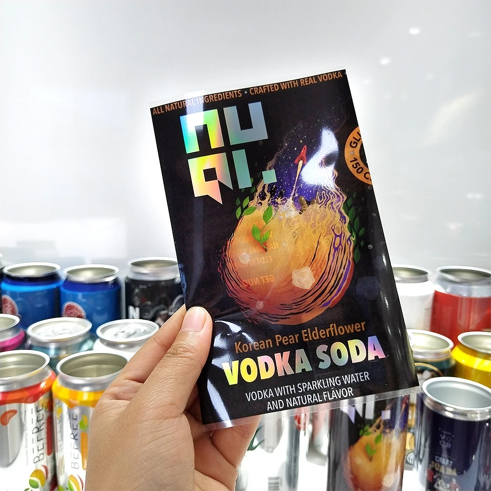 High Quality Laser Holographic Heat Shrink Sleeve Label Plastic Waterproof Packaging Film For Beer Bottles Cans