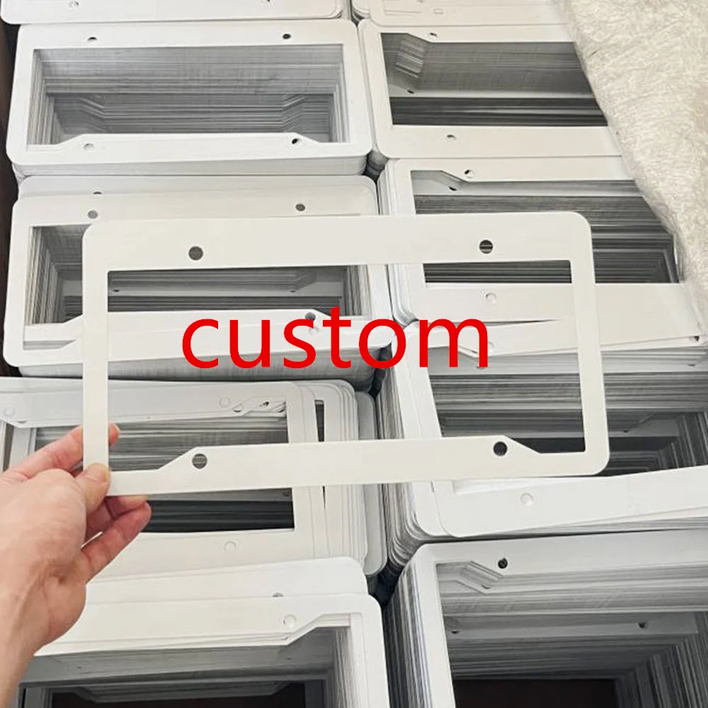 Sublimation license plate frame 1MM Printing custom logo sublimation Aluminum blank custom car tags license plate frames