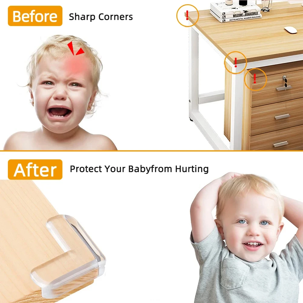 Baby Safety Silicone Table Corner Protector Furniture Edge Protection Cover Transparent Children Anti Collision Edge Guards