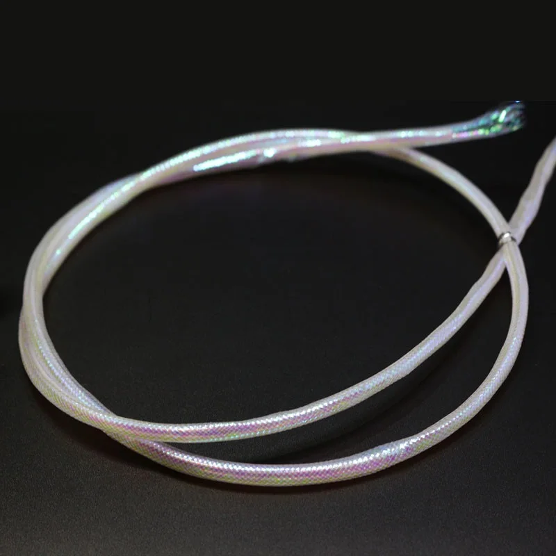 highlight pearl white mylar/ braided holographic pearl mylar cord for poxy mylar tubes fish fly tying material