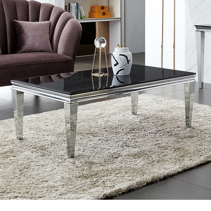 wholesale top quality stainless steel table chrome coffee table square coffee and end table sets