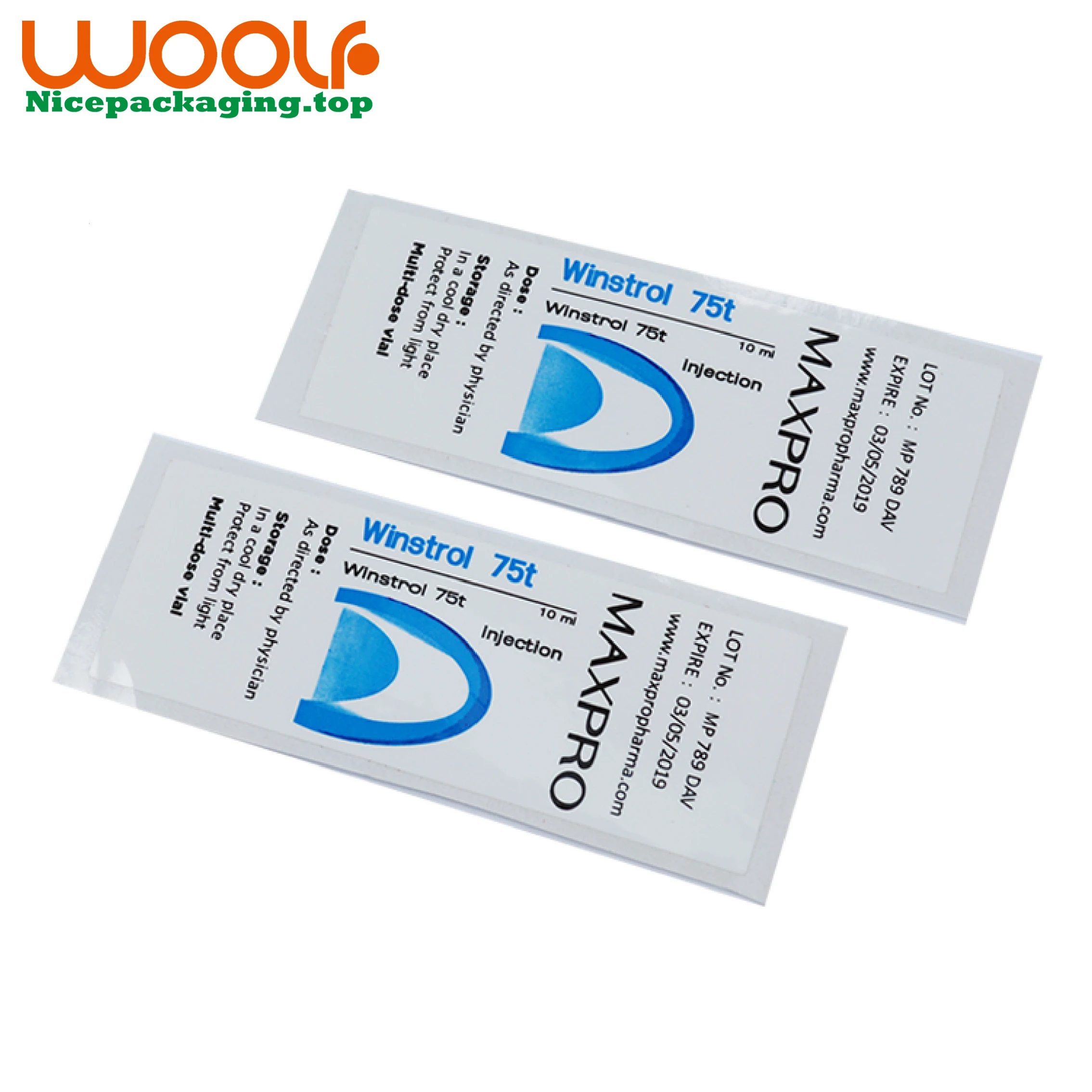 Cheap Price Custom Printing Waterproof Peptide Steroid vial label Boxes