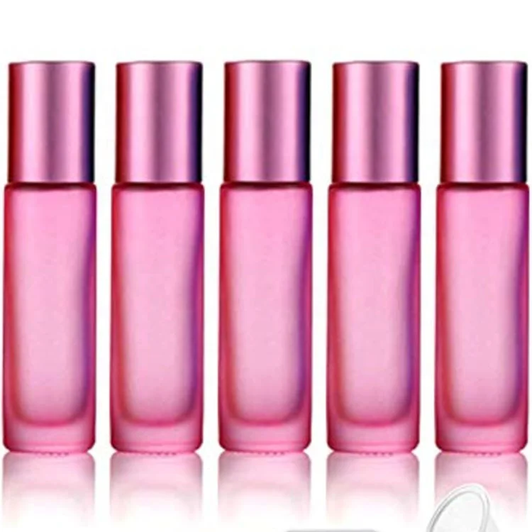 atar rolling bottles pendant crystal attar deodorant container frosted pink essential perfume oil lip gloss roll on bottle arab