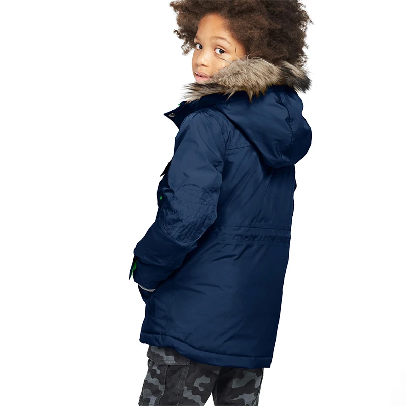 High Quality Unisex Children Parka Fur Infant Toddlers Hooded Coat Down And Feather Jacket