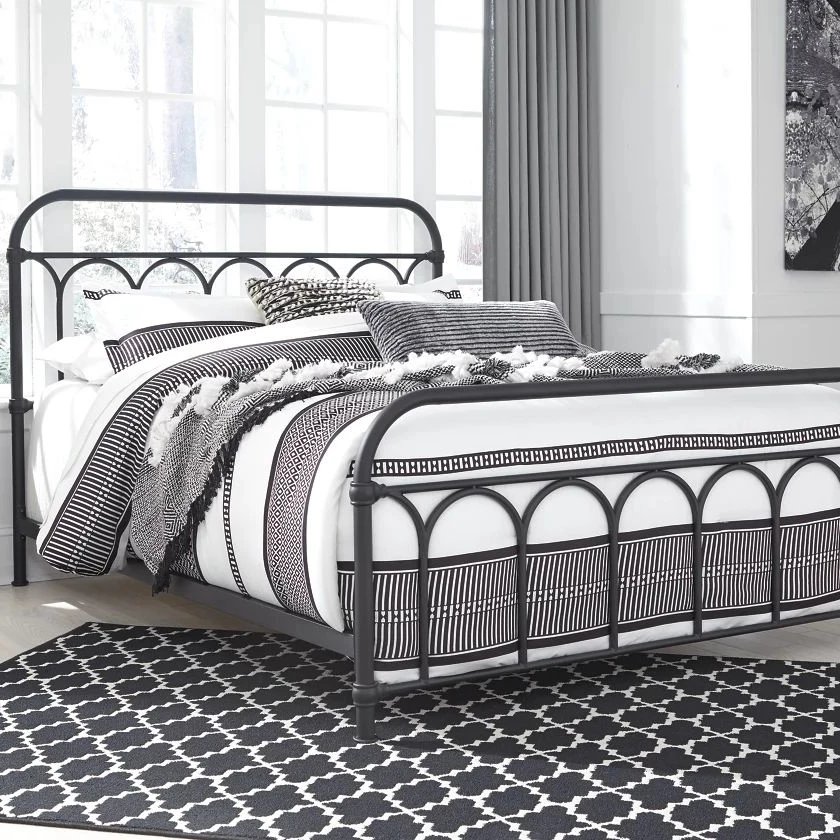 High Quality Modern Home Simple Furniture Wrought Iron Platform Double Metal Frame Bed For Hotel