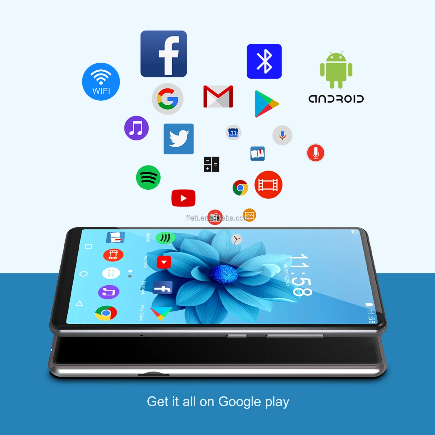 
Amazon Hot sale S20 5.0 inches 2+16G Max 128G Media Player Youtube Android Mp4 Player 