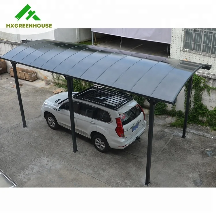 Polycarbonate sheet parking garage free standing metal double carport canopies with arch roof