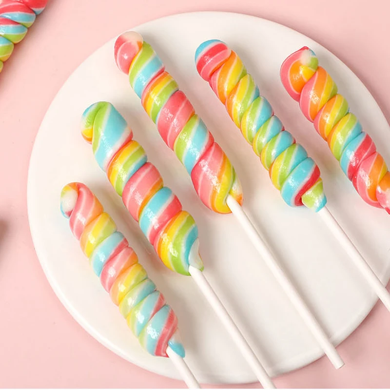 wholesale suppliers colored box holiday gift confectionery products 17g spiral wave plate lollipop loly pop lollipop