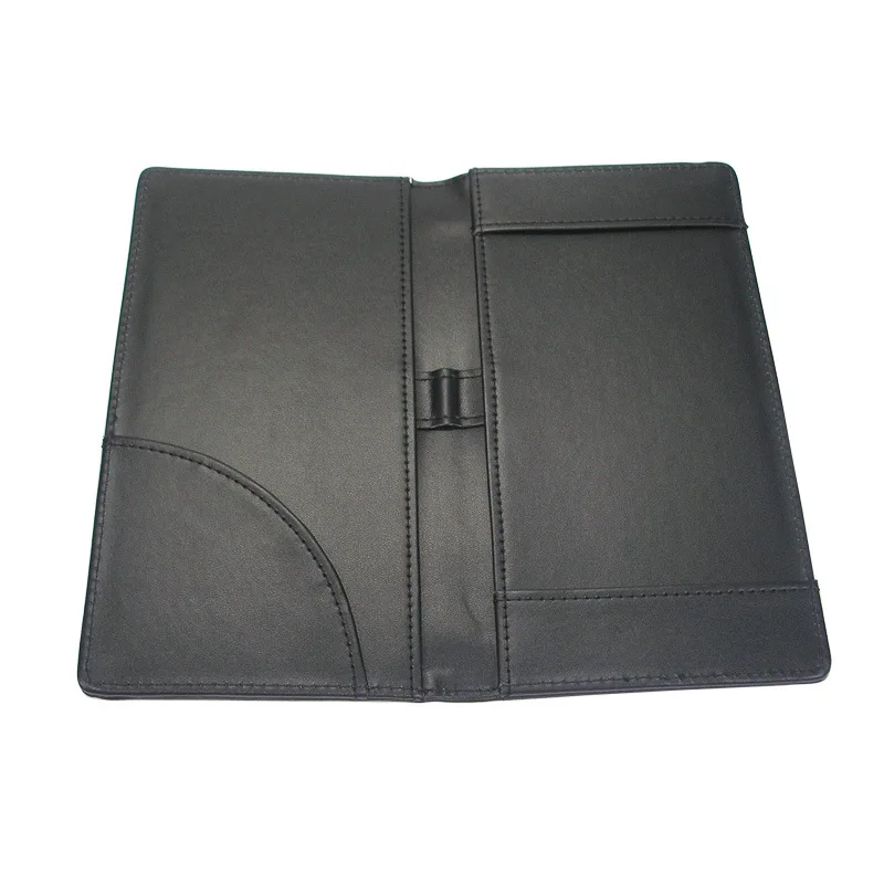 Customized PVC Black PU Leather A4 Bill Menu Book Folder Wine Hotel Restaurant Menu Holder Cover