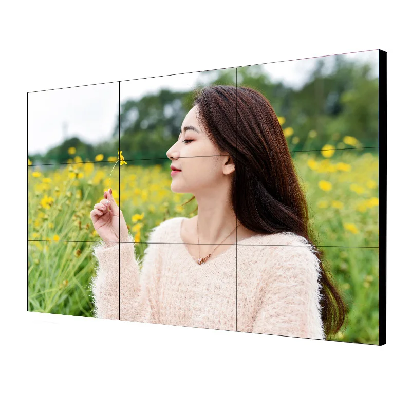 Indoor 55 inch Sharp sexy seamless Lcd video wall 3x3 seamless video wall large advertising display screen