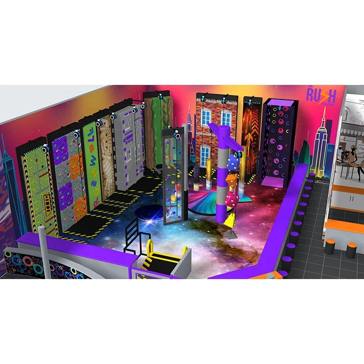 Hot Selling Space Theme Colorful Climbing Wall Indoor Playground Equipment