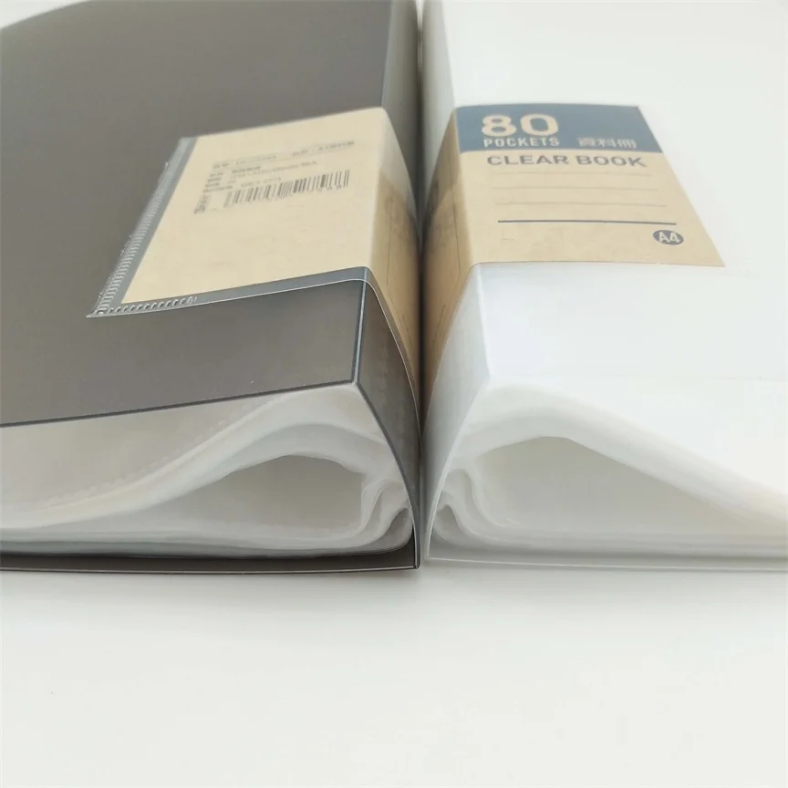 Factory Wholesale Card Binder Pockets Display Book A4 Clear Thick Plastic Filing Products Stationary Supplier
