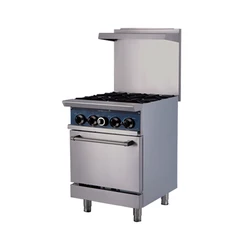 Коммерческая отдельно стоящая газовая плита из нержавеющей стали для приготовления пищи и гриль с духовкой