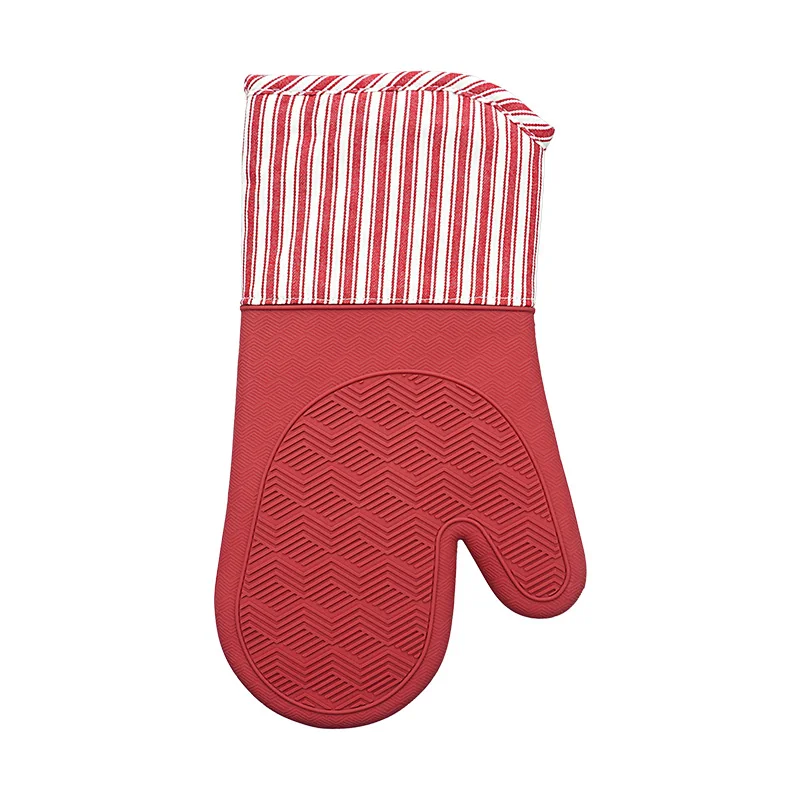 baking tools Cotton Silicone Oven Mitts Wholesale Custom Printing Heat Resistant Kitchen Chef Cooking Oven Gloves