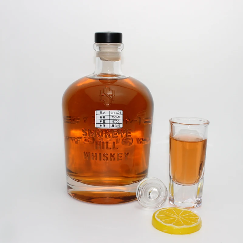 slim gin whisky vodka brandy 500ml liquor spirit bottle with sealing cap